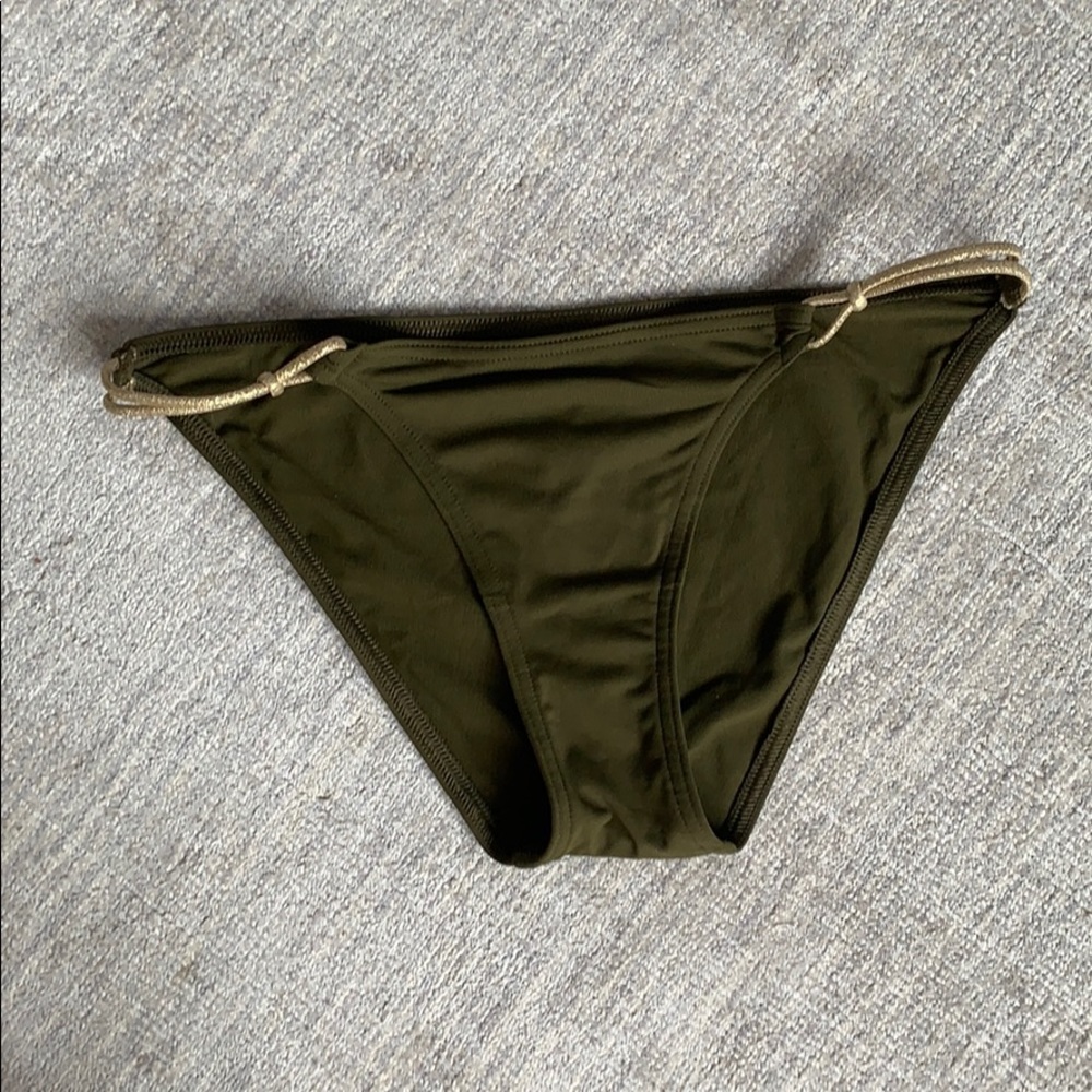 Eres army green bikini bottom with gold detail